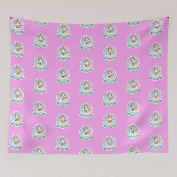 Item preview, Cute Melody Maker Bunny Playing Guitar Sticker designed and sold by Ekracreatives.