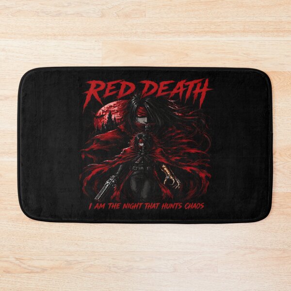 Item preview, Red Death | I Am The Night That Hunts Chaos | Dark Gothic Assassin- Red Cape Blindfold Horror -Aesthetic Design designed and sold by TTdesigns123.