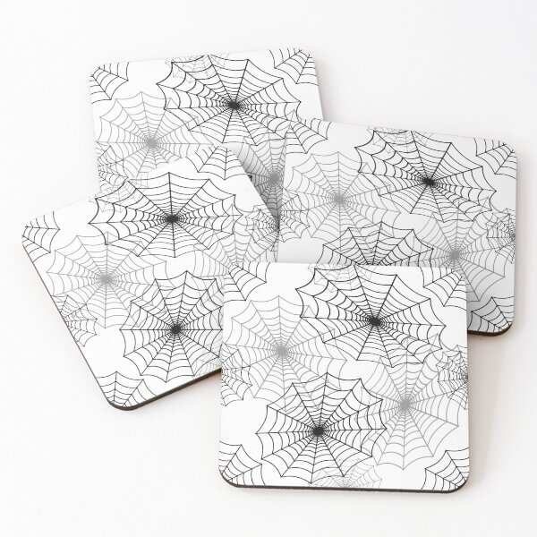 Item preview, Black Spider Web Cobweb Silk Pattern on White designed and sold by Creepyhollow.