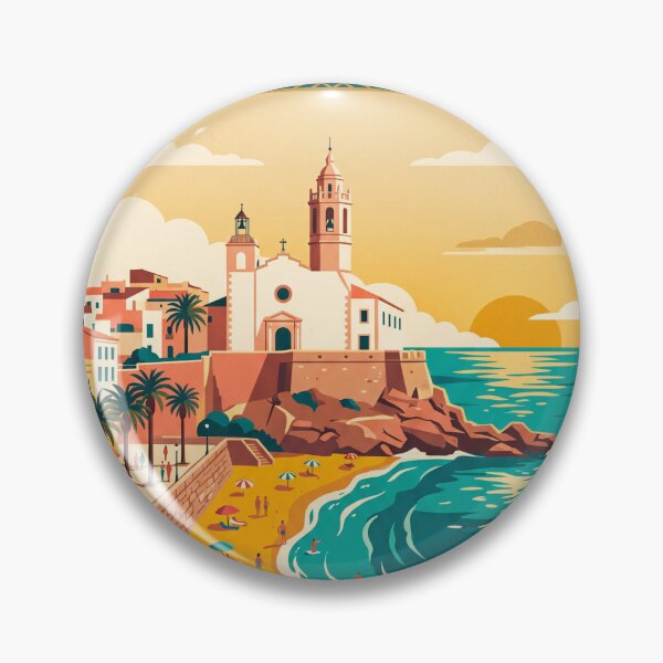 Item preview, Sitges Spain Vintage Travel Poster designed and sold by Bomax121.