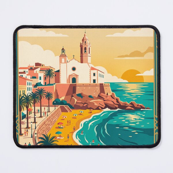 Item preview, Sitges Spain Vintage Travel Poster designed and sold by Bomax121.