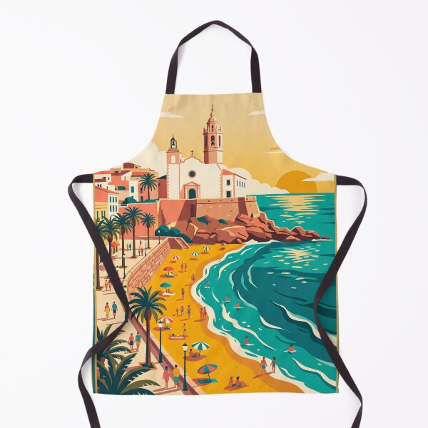 Item preview, Sitges Spain Vintage Travel Poster designed and sold by Bomax121.