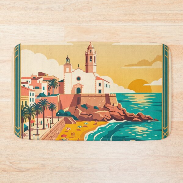 Item preview, Sitges Spain Vintage Travel Poster designed and sold by Bomax121.