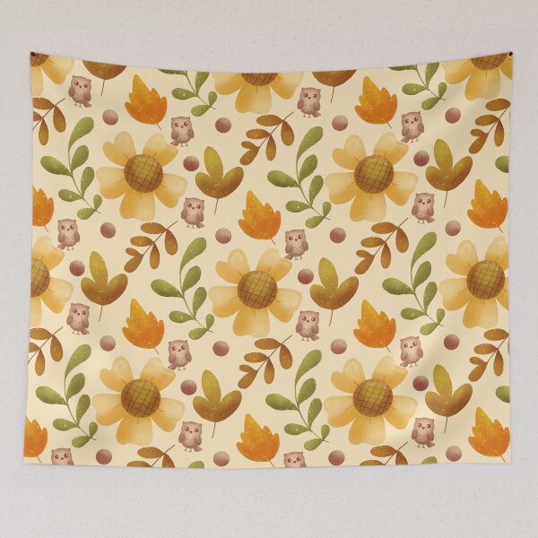 Item preview, Fall and Autumn Owls and Sunflowers designed and sold by Lavender Mint Graphics.