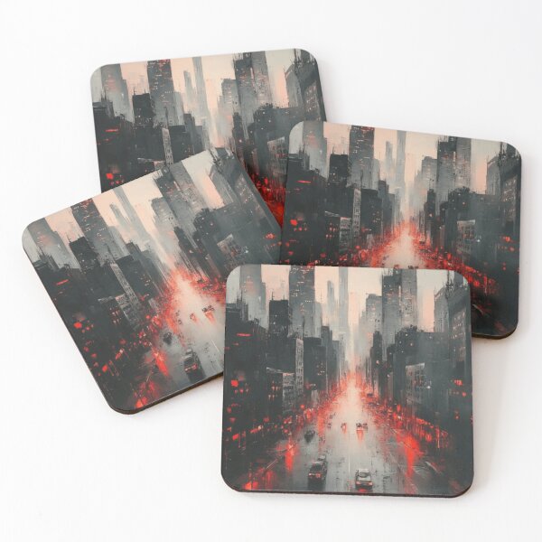 Item preview, Abstract Urban Cityscape Painting | Modern Skyline Wall Art designed and sold by Iceberg Comic Book Lounge.