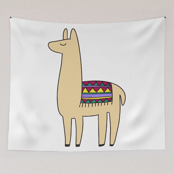 Item preview, natural llama - beige, white, pink, turquoise designed and sold by Isa-Miller.