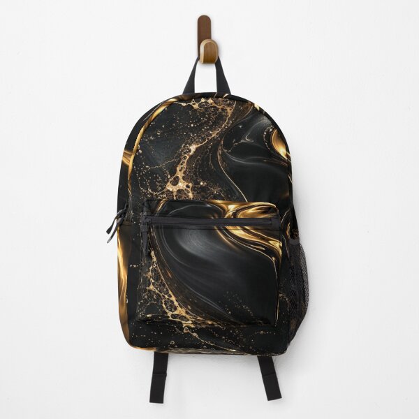 Item preview, Luxury Black & Gold Liquid Metal Abstract – Elegant Metallic Flow designed and sold by RokaCircles.