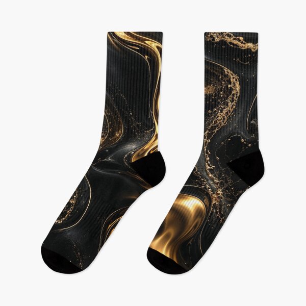 Item preview, Luxury Black & Gold Liquid Metal Abstract – Elegant Metallic Flow designed and sold by RokaCircles.