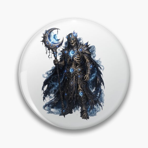 Item preview, Moon Guardian Skeleton Mage with Crescent Staff | Dark Fantasy Gothic Art designed and sold by SkeletonMood.