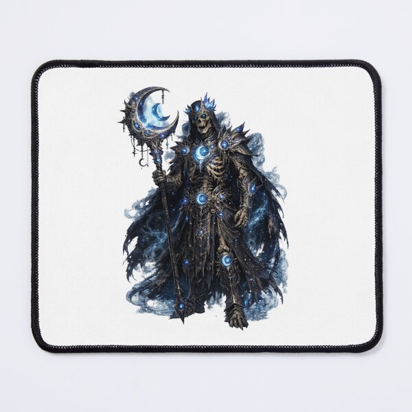 Item preview, Moon Guardian Skeleton Mage with Crescent Staff | Dark Fantasy Gothic Art designed and sold by SkeletonMood.