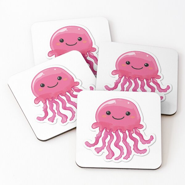 Artikelvorschau, Rosa Qualle, niedlich, Kawaii, Ozean entworfen und verkauft von StickerMan17.