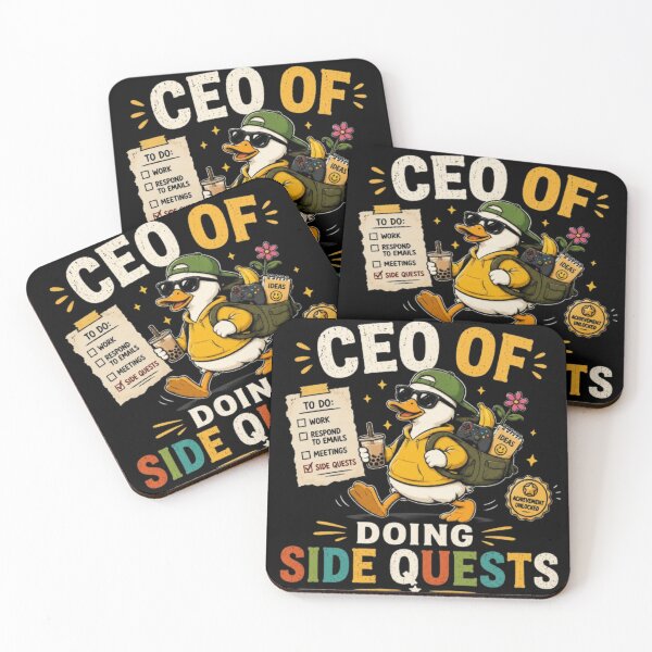 Item preview, CEO of Doing Side Quests Funny Duck Gamer Meme Cute Procrastination Sticker designed and sold by TulipsArtDesigns .
