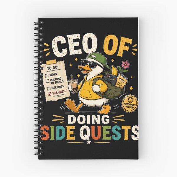 Item preview, CEO of Doing Side Quests Funny Duck Gamer Meme Cute Procrastination Sticker designed and sold by TulipsArtDesigns .