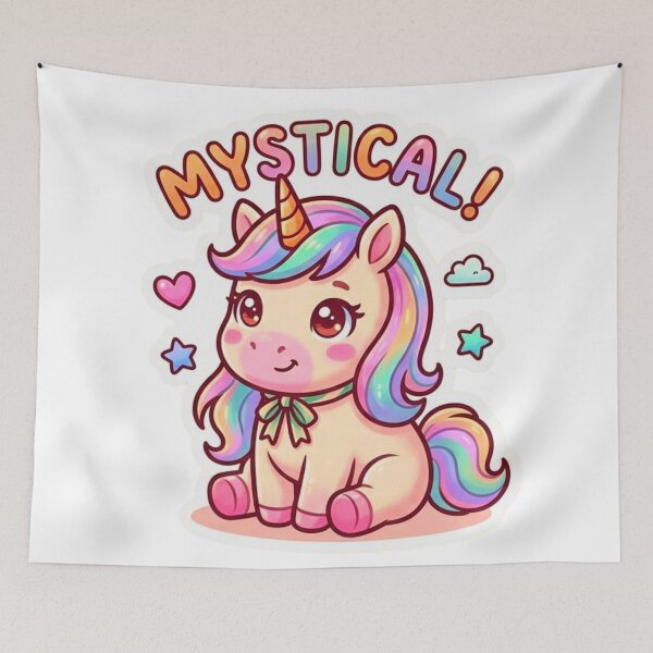 Item preview, Mystical Cute Unicorn Kawaii Cartoon | Rainbow Fantasy Magic Sticker designed and sold by ExploreAura Studio.