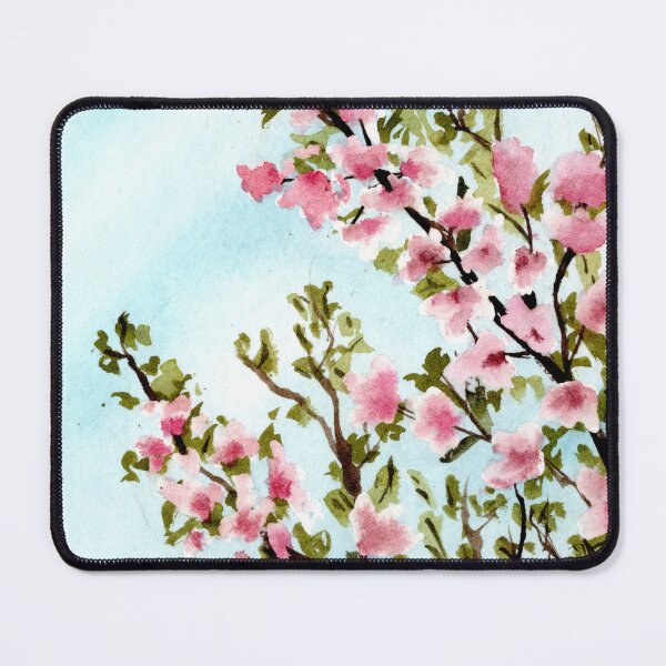 Item preview, Pink Magnolia Blossoms in Watercolor - Blooming Spring Tree Illustration designed and sold by WaterColorCats1.