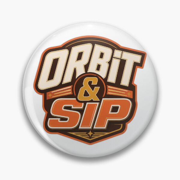 Item preview, Retro Coffee & Space badge Design - 'Orbit & Sip' Quote designed and sold by Jaani-T.