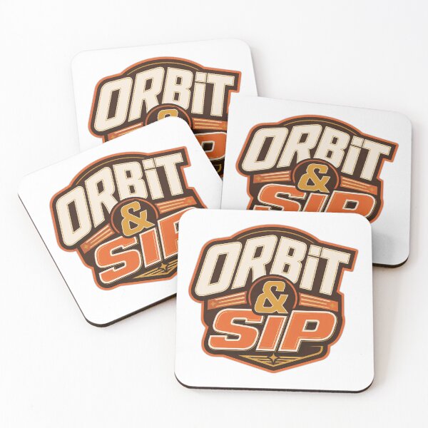 Item preview, Retro Coffee & Space badge Design - 'Orbit & Sip' Quote designed and sold by Jaani-T.