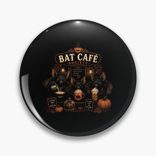 Item preview, Bat Café Society | Cute Halloween Bats Drinking Pumpkin Spice Coffee | Cozy Spooky Autumn Coffee Lover Design designed and sold by MAPDDesigns.