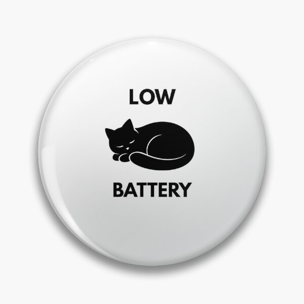 Item preview, Low Battery Funny Cat Sticker | Minimalist Sleeping Cat Design for Cat Lovers designed and sold by Savage Cat Quotes.