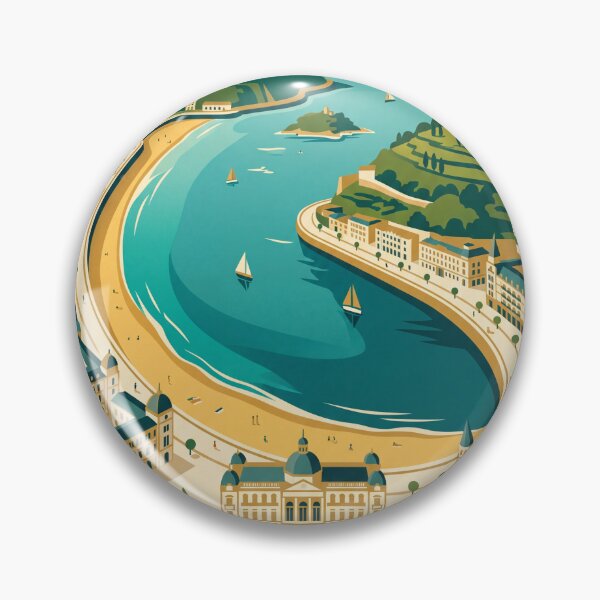 Item preview, San Sebastian Spain Vintage Travel Poster designed and sold by Bomax121.