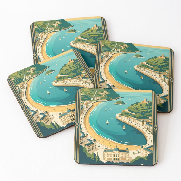 Item preview, San Sebastian Spain Vintage Travel Poster designed and sold by Bomax121.
