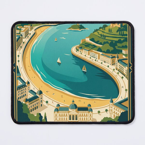 Item preview, San Sebastian Spain Vintage Travel Poster designed and sold by Bomax121.