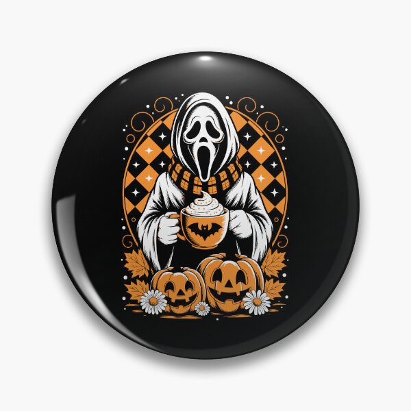 Item preview, Ghost with Pumpkin Latte and Jack-o'-Lanterns designed and sold by jkrphoto.