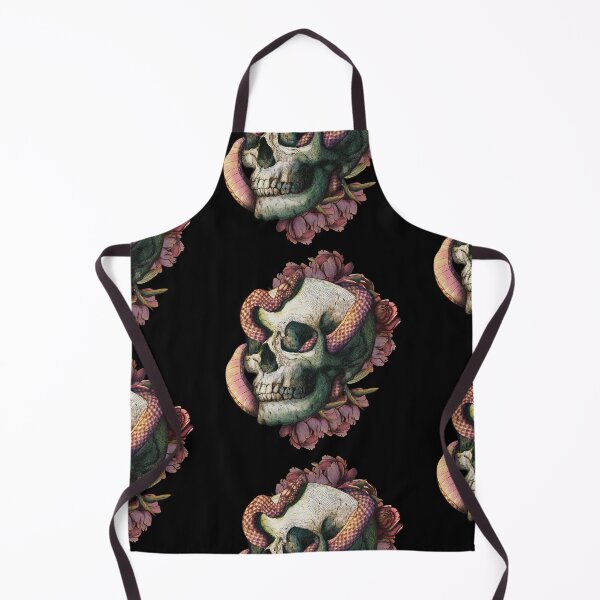 Item preview, Gothic Skull with Snake & Peonies - Dark Cottagecore Botanical designed and sold by Olena Terzi.