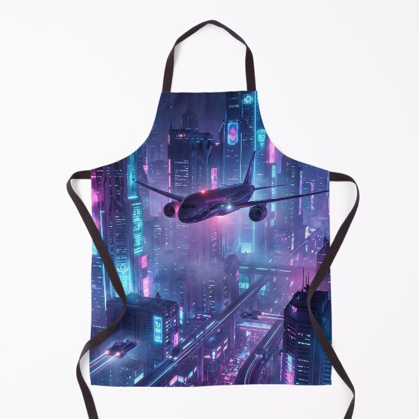 Item preview, Cyberpunk Airplane Futuristic City Night designed and sold by Design-Illusi0n.