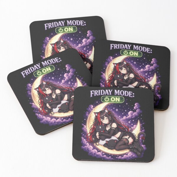 Artikelvorschau, Friday Mode On – Gothic Anime Cat Girl entworfen und verkauft von Revyra Design .