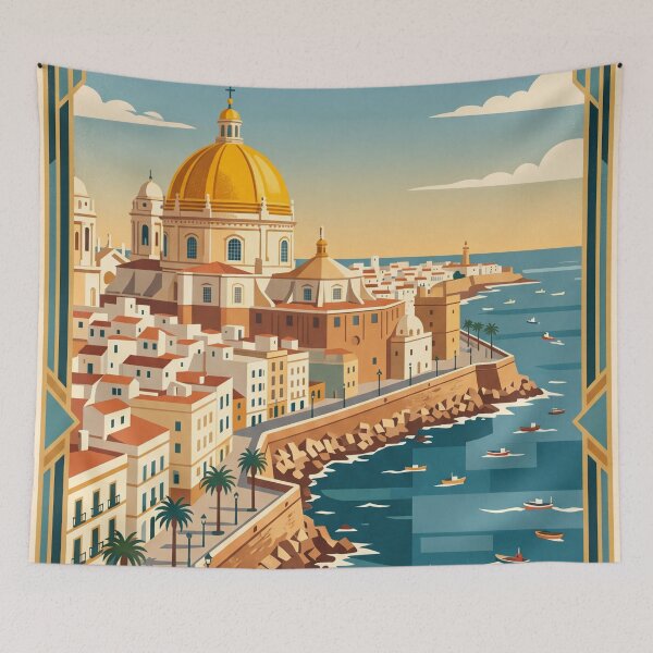 Item preview, Cadiz Spain Vintage Travel Poster designed and sold by Bomax121.