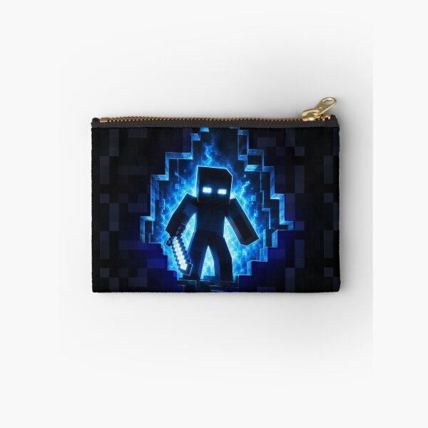 Item preview, Black Blue blocky hole 2d to 3d world minecrafter herobrine Halloween art designed and sold by Infdesigner.