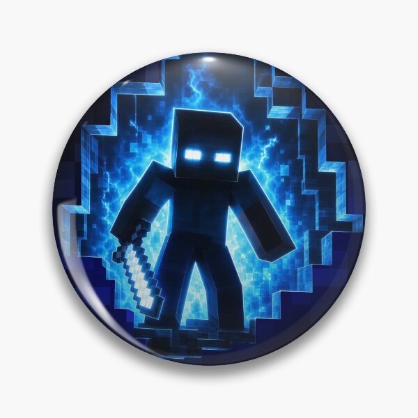 Item preview, Black Blue blocky hole 2d to 3d world minecrafter herobrine Halloween art designed and sold by Infdesigner.