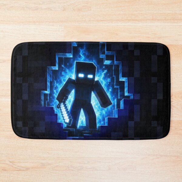 Item preview, Black Blue blocky hole 2d to 3d world minecrafter herobrine Halloween art designed and sold by Infdesigner.