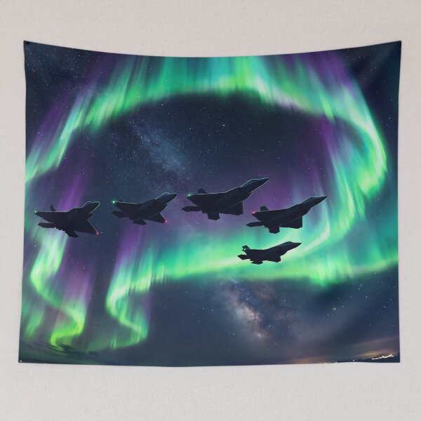 Item preview, Fighter Jets Northern Lights Aurora designed and sold by Design-Illusi0n.