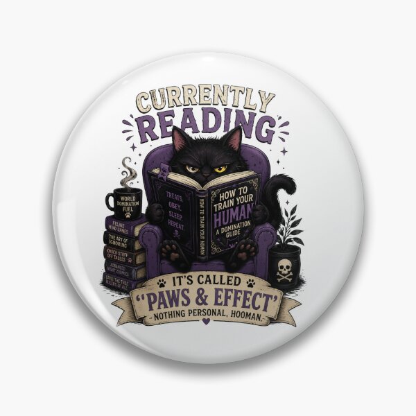 Item preview, Currently Reading: How to Train Your Human | Funny Black Cat Book Lover | Gothic Cat | BookTok | Dark Academia designed and sold by RaeaSunShineDesigns.