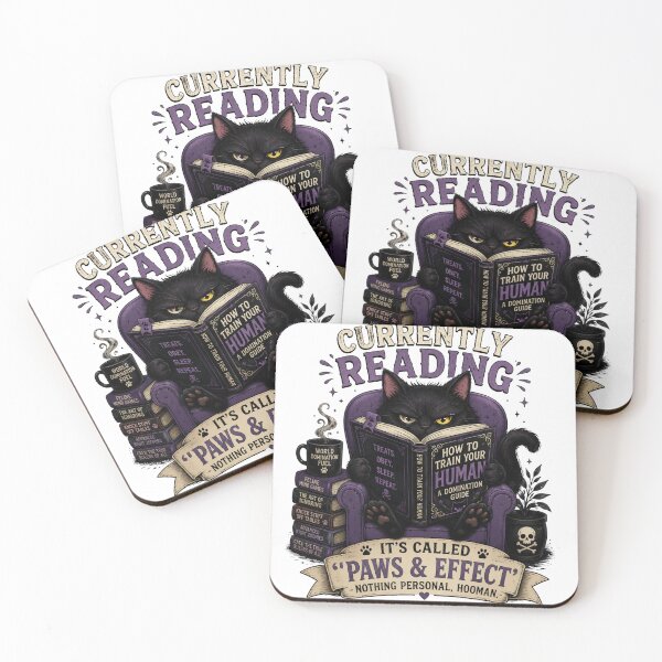 Item preview, Currently Reading: How to Train Your Human | Funny Black Cat Book Lover | Gothic Cat | BookTok | Dark Academia designed and sold by RaeaSunShineDesigns.