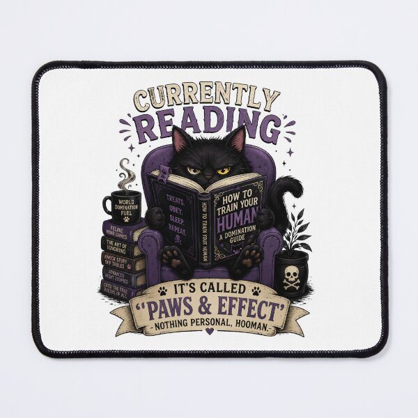Item preview, Currently Reading: How to Train Your Human | Funny Black Cat Book Lover | Gothic Cat | BookTok | Dark Academia designed and sold by RaeaSunShineDesigns.