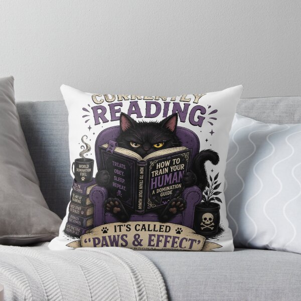 Item preview, Currently Reading: How to Train Your Human | Funny Black Cat Book Lover | Gothic Cat | BookTok | Dark Academia designed and sold by RaeaSunShineDesigns.