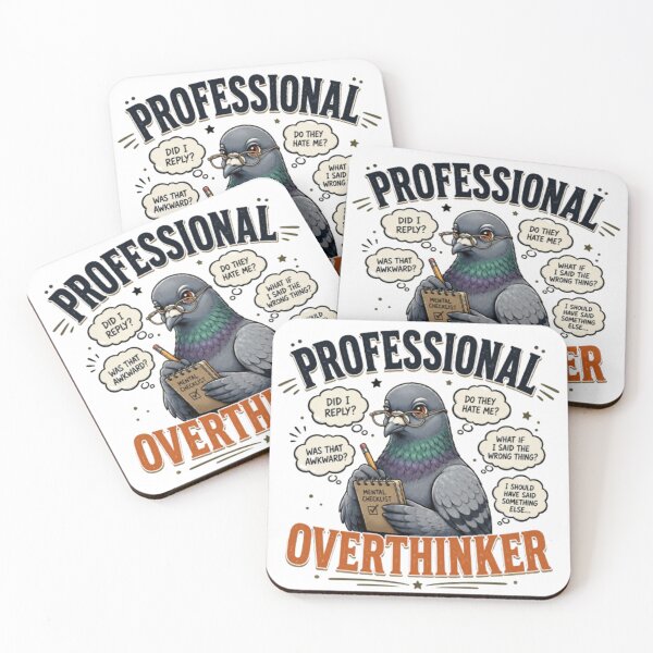 Item preview, Professional Overthinker Funny Pigeon Meme Cute Anxiety Humor Sticker designed and sold by TulipsArtDesigns .