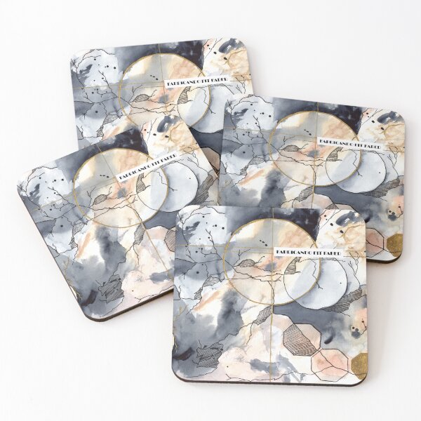 Item preview, Abstract Geometric Watercolor with Gold Accents - Modern Navy Blush Art designed and sold by WaterColorCats1.