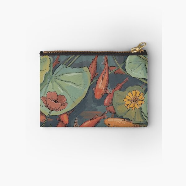 Item preview, Koi Fish Pond Illustration with Lily Pads and Flowers designed and sold by Butterfly-Dream.