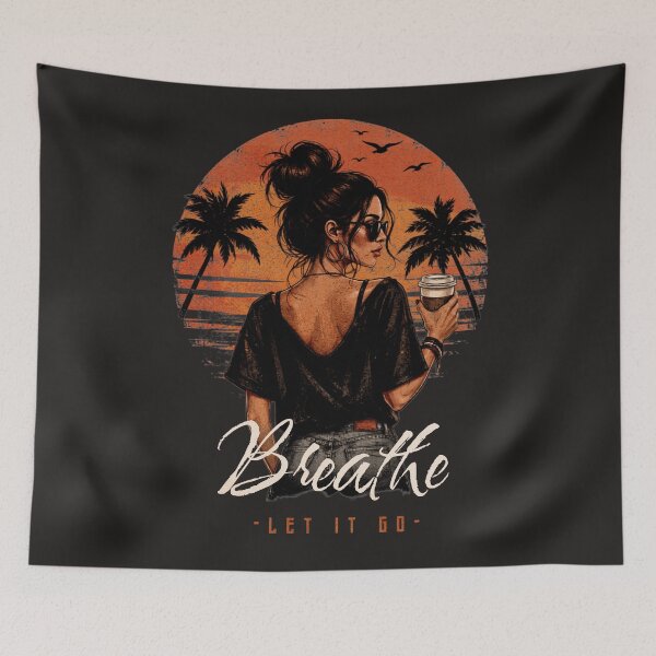 Item preview, Breathe and Let It Go – Boho Sunset Woman Retro Design designed and sold by All-About-Life.