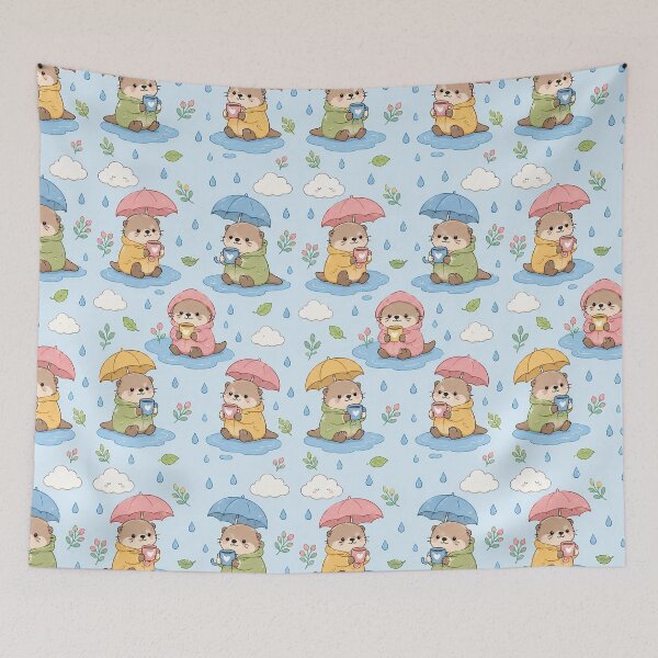 Item preview, cute otter pattern designed and sold by Soft Berry Studio.