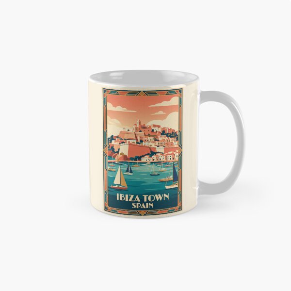 Item preview, Ibiza Town Spain Vintage Travel Poster designed and sold by Bomax121.