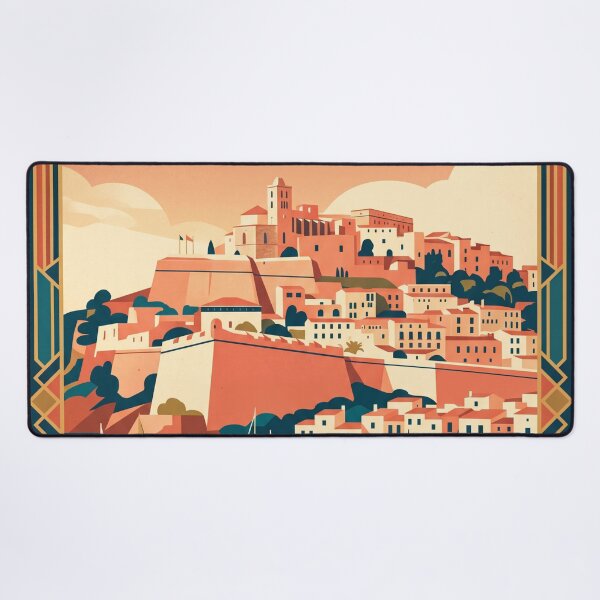 Item preview, Ibiza Town Spain Vintage Travel Poster designed and sold by Bomax121.
