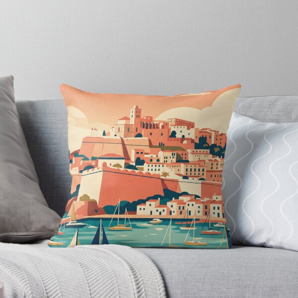 Item preview, Ibiza Town Spain Vintage Travel Poster designed and sold by Bomax121.