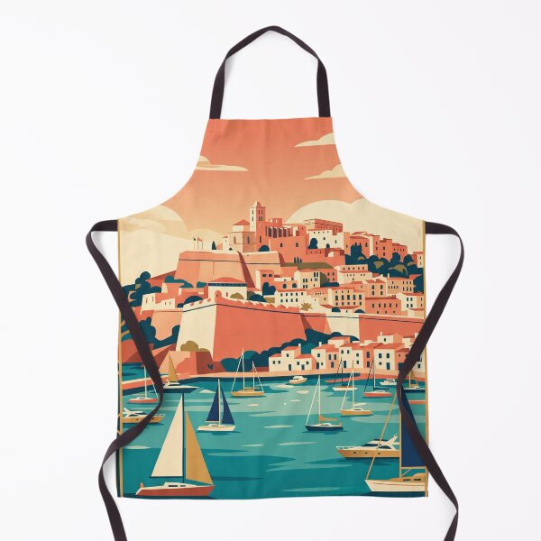Item preview, Ibiza Town Spain Vintage Travel Poster designed and sold by Bomax121.