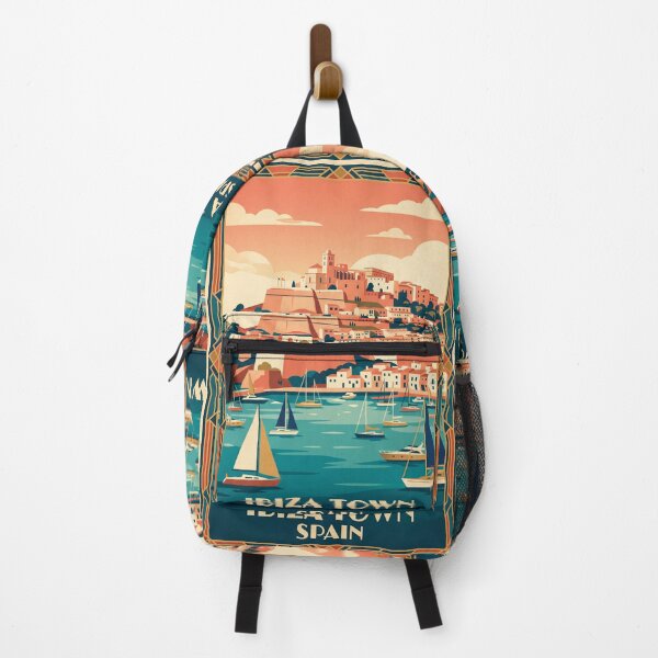 Item preview, Ibiza Town Spain Vintage Travel Poster designed and sold by Bomax121.
