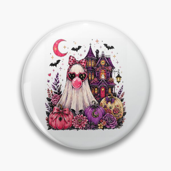 Item preview, Cute Spooky Ghost on a Swing Blowing Bubble Gum Aesthetic designed and sold by NinigFox.